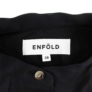 ENFOLD 21SS SOMELOS レイヤーSH DRS シャツワンピース バンドカラー 長袖 ロング 38 M 黒 ブラック