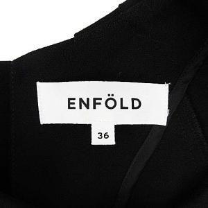 ENFOLD 19AW ブラウス カットソー ノーカラー プルオーバー パフスリーブ 長袖 ウール 36 S 黒 ブラック