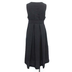 MARGARET HOWELL 18AW ワンピース ノースリーブ ウール ロング プリーツ ベルト付き 1 S ネイビー 濃紺