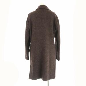 MARGARET HOWELL HARRIS TWEED ハリスツイード コート アウター ロング 比翼ボタン ウール 2 M 茶 ブラウン
