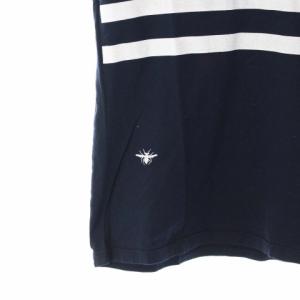 DIOR HOMME BEE刺繍ボーダータンクトップ ネイビー