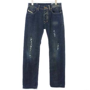 adidas ADI-LARKEE ダメージ加工デニムパンツ