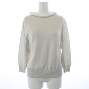 19SS ニット セーター 七分袖 リネン 麻 2 M オフホワイト