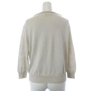 MARGARET HOWELL 19SS ニット セーター 七分袖 リネン 麻 2 M オフホワイト