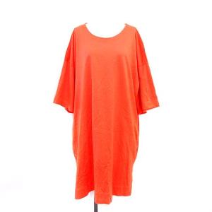 イッセイミヤケ 21SS Tシャツ ワンピース ひざ丈 半袖 3 オレンジ