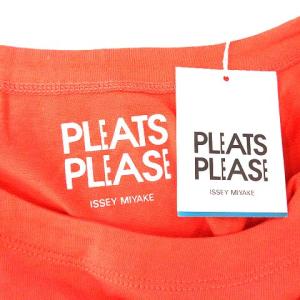 PLEATS PLEASE ISSEY MIYAKE イッセイミヤケ 21SS Tシャツ ワンピース ひざ丈 半袖 3 オレンジ