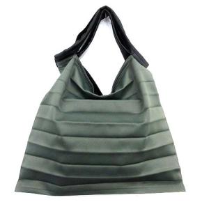 プリーツ トートバッグ アコーディオン 鞄 BAG ポリエステル カーキ