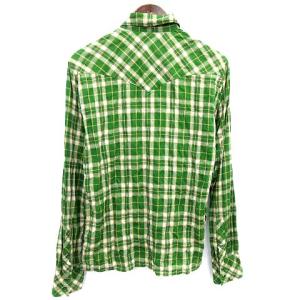 HYSTERIC GLAMOUR ガール刺繍チェックウエスタンシャツ M グリーン