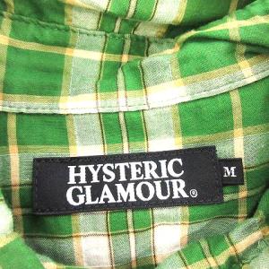 HYSTERIC GLAMOUR ガール刺繍チェックウエスタンシャツ M グリーン