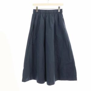 Spick&Span 21SS ライトタフタギャザースカート ロング フレア ウエストゴム 紺 ネイビー