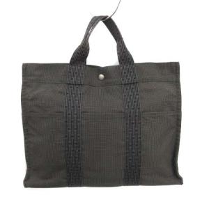 HERMES エールライン トートバッグ キャンバス MM グレー