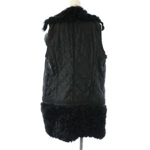 Grace Class ライナー キルティング 切替 レザー チキャンラムファー 36 S 黒 ブラック