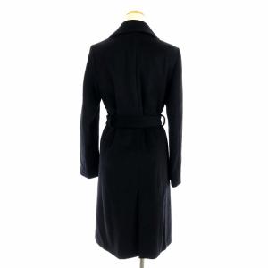 UNITED ARROWS UBCBショールカラーラップコート ガウンコート ロング ベルト アンゴラ ウール混 38 M 黒 ブラック