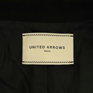 UNITED ARROWS UBCBショールカラーラップコート ガウンコート ロング ベルト アンゴラ ウール混 38 M 黒 ブラック