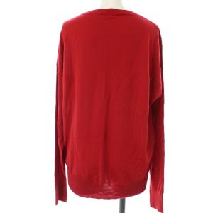 Theory 20AW SUPER WOOL WIDE RIB COMBI PO ニット 長袖 薄手 ウール S 赤 レッド