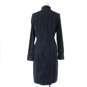 POLO RALPH LAUREN ワンピース デニム 長袖 膝丈 2 M ネイビー