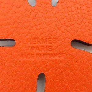 HERMES チャーム 四つ葉クローバー レザー SV925 緑