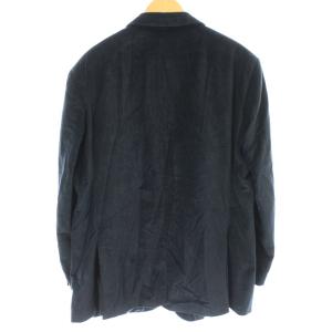 HUGO BOSS テーラードジャケット シングル 千鳥柄 ベロア 48 XL ネイビー ブラック