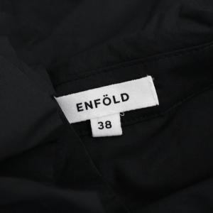 ENFOLD 19SS ブラウス シャツ 長袖 ギャザー プリーツ バルーンスリーブ 38 M 黒 ブラック