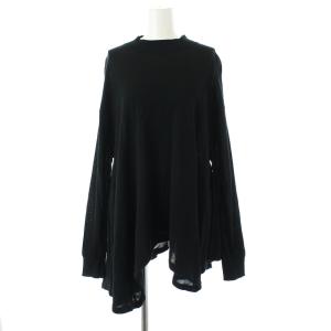ニット セーター 長袖 ハイネック アシンメトリー 38 M 黒 ブラック
