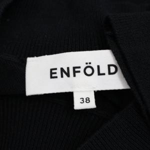 ENFOLD ニット セーター 長袖 ハイネック アシンメトリー 38 M 黒 ブラック