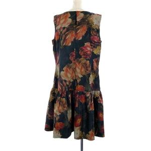 TO BE CHIC ワンピース ミモレ丈 ロング フレア 花柄 ノースリーブ 大きいサイズ 46 XXL マルチカラー