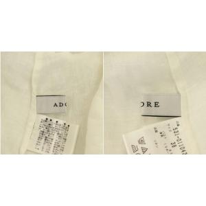 ADORE 20SS シアーリネンビックブラウス シャツ チュニック Vネック 七分袖 38 M ホワイト