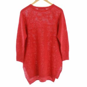 45rpm ニット カットソー 七分袖 リネン100％ 2 M レッド