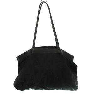 Salvatore Ferragamo 総柄レザーコンビトートバッグ ブラック