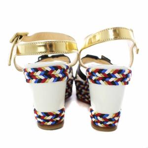 Christian Louboutin LAGOA70 CALF サンダル ウェッジソール ストラップ レザー 37 マルチカラー