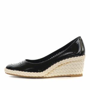 Salvatore Ferragamo パンプス ウェッジソール ヒール レザー ガンチーニ ラウンドトゥ 5D 22.5cm 黒 ブラック