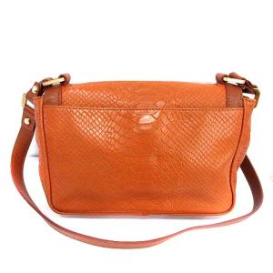 Longchamp パイソンショルダーバッグ ブラウン