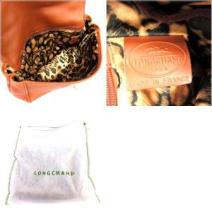 Longchamp パイソンショルダーバッグ ブラウン