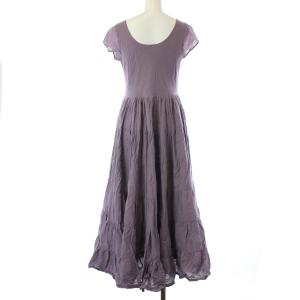 MARIHA 草原の虹のドレス ワンピース ロング 半袖 38 M 紫 パープル