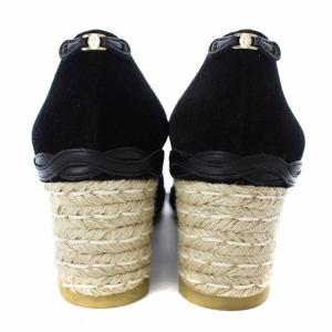 Salvatore Ferragamo CAPRAIA パンプス ウェッジソール スエード ミニヴァラリボン 5 黒