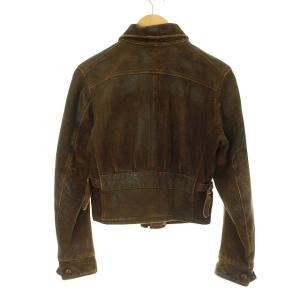 Levi's ヴィンテージ 40s ライダースジャケット シングル レザー 筆記体タグ S 茶色 ブラウン