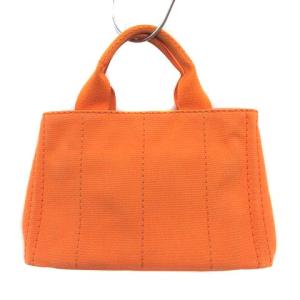 PRADA カナパ ミニ トートバッグ キャンバス オレンジ