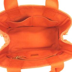 PRADA カナパ ミニ トートバッグ キャンバス オレンジ