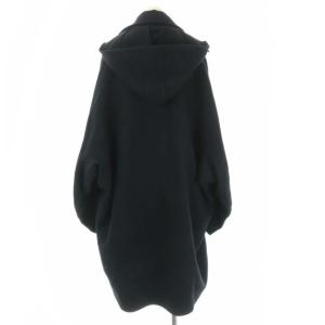 Y's ヨウジヤマモト 14AW ステンカラーコート フーディーコート ロング 変形 比翼 ウール 2 M 黒 ブラック