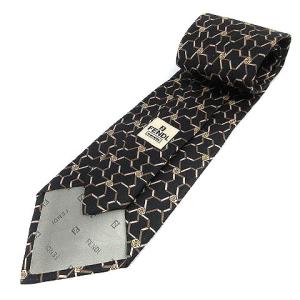 FENDI 総柄シルクネクタイ ブラック