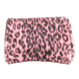 CELINE フィービー期 モヘア混 レオパード 大判ストール ピンク
