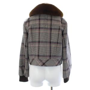 BLUE LABEL CRESTBRIDGE 19AW ステンカラージャケット ショート丈 ブルゾン ファー 38 M グレー ブラウン