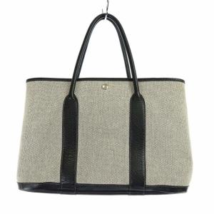 HERMES 2015年製 ガーデンパーティー PM トワルアッシュ グレー 黒