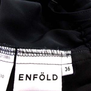 ENFOLD 20AW サロペット ワイド パンツ ポリエステル 36 S ネイビー 紺