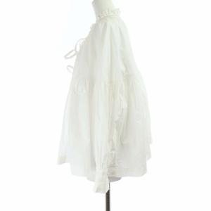 nest Robe フリル ギャザー ブラウス シャツ リボン 長袖 F 白 ホワイト