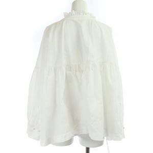 nest Robe フリル ギャザー ブラウス シャツ リボン 長袖 F 白 ホワイト