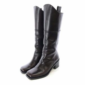 CHANEL ロングレザーブーツ ココマーク 38C ブラウン