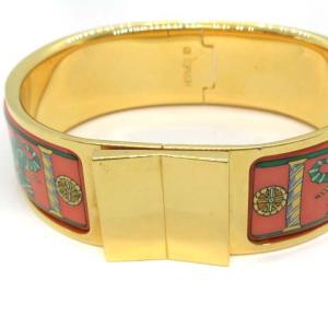 HERMES エマイユGM 七宝焼き ブレスレット 象 ゴールド ピンク