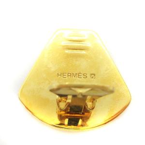 HERMES イヤリング エマイユ 七宝焼き オレンジ 金 ゴールド