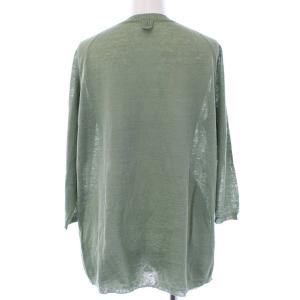 MARGARET HOWELL 21SS リネンニットカーディガン F ライトグリーン
